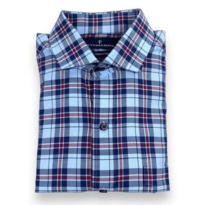 Buttoned‎ Down Shirt Mens Size Medium M 15-15.5 32/33 Blue Classic Long Sleeve